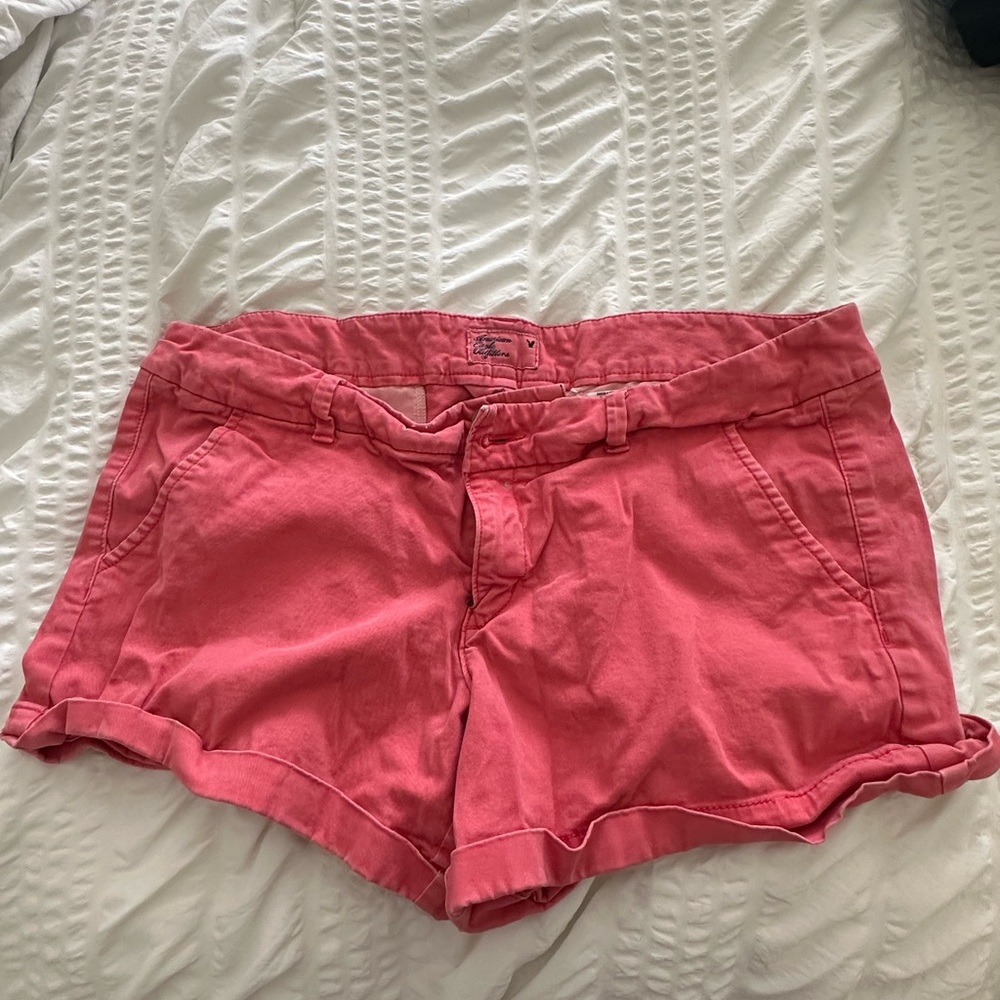 American Eagle Outfitters Red Cargo Shorts Relaxed Fit